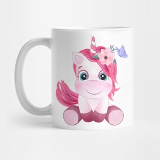 Cute unicorn with watercolor tshirt Mug